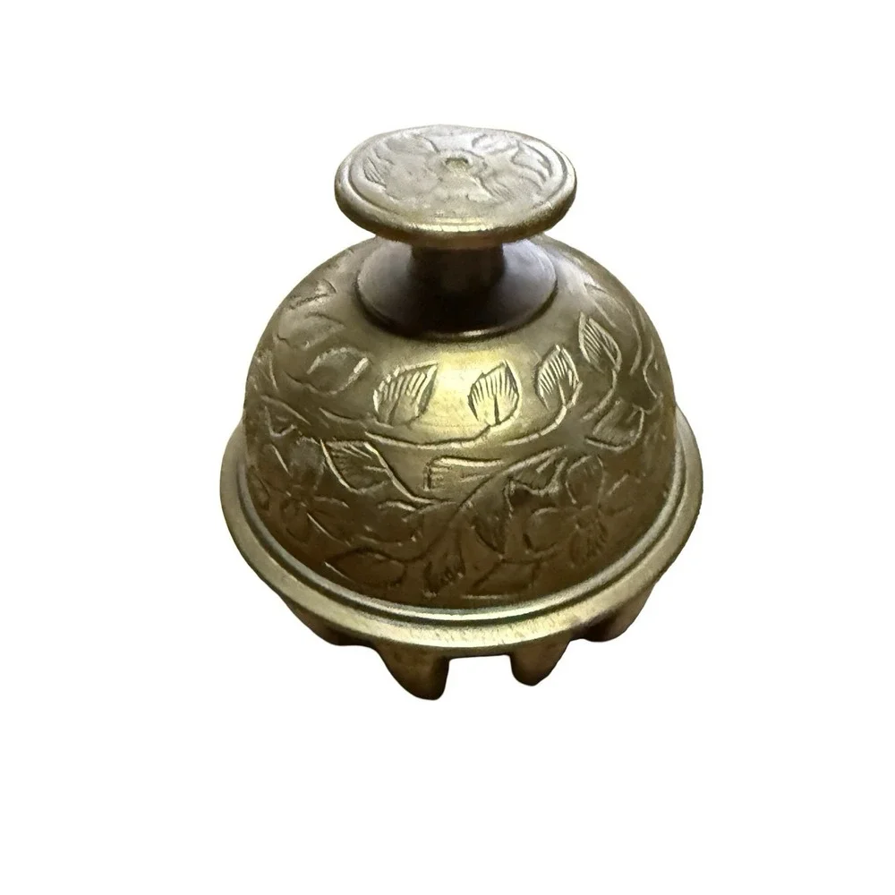 Vintage‎ Etched Brass Claw Prayer Bell For Meditation Yoga Decor